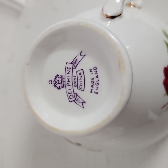 Vintage Cup And Saucer Delphine China, Roses Decor, Gold Trim,  - Picture 6 of 6
